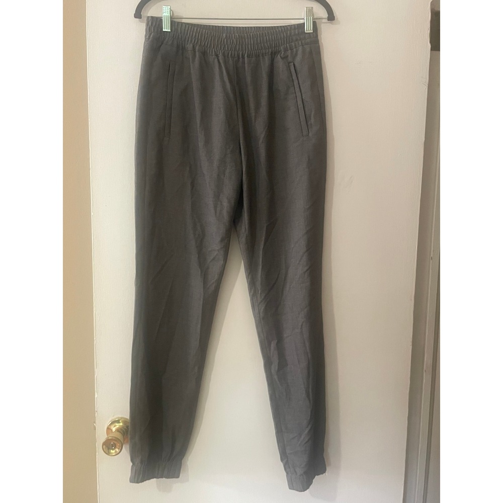 Banana Republic Charcoal Gray Textured Jogger Pants Women's Size 4L Long Tapered